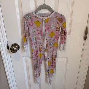 Little Sleepies Pink and Yellow Bunny Kids Footie